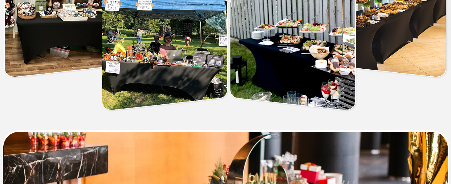 black spandex table covers 6ft