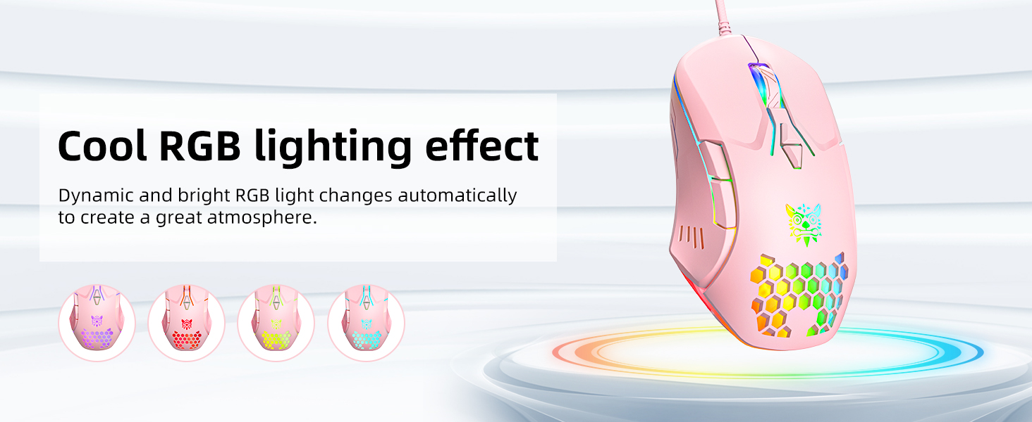 cool rgb light pc gaming mice