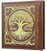 Leather Photo Album 4x6 200 Photos,Slip-in Photo Album Book with 50 Pages, Vintage Memory Albums ...