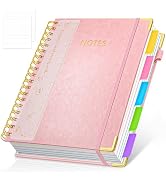 Hardcover Spiral Notebook Journal with Removable PVC Dividers - 8'' x 10'' Large 300 Page B5 Hard...
