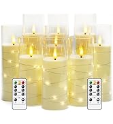 kakoya Flameless LED Candles with Timer 9 Pc Flickering Flameless Candles for Romantic Ambiance a...