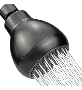 High Pressure Shower Head, 3’’ Wall Mount Fixed Showerhead with Adjustable Swivel Brass Ball Join...