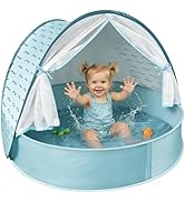 WEMOH Baby Beach Tent with Pool, 3-in-1 Upgrade Pop Up UPF 50+ Sun Protection Shelter with Mosqui...