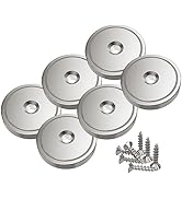 Magnetpro 6 Pieces Neodymium Magnets 90 LB Force 32 x 8 mm with Steel Capsule, Countersunk Head P...