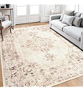 Area Rug 6x9, Washable Rug for Living Room, Large Area Rugs for Bedroom, Vintage Rug 6x9 for Dini...