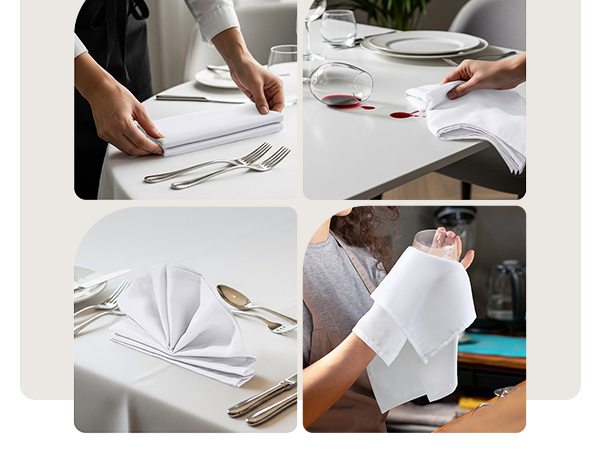 cloth napkins, white cloth napkins, utopia white cloth napkins, napkins, napkins reusable