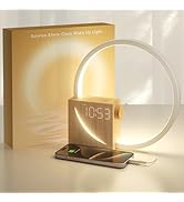 Vivilumens Sunrise Alarm Clock Sound Machine Nightlight, Gradual Wake Up Light, Digital Dimmable ...