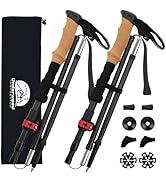 Carbon Fiber Trekking Poles - Lightweight Collapsible Hiking Poles, 2 PCS Nordic Hiking Sticks fo...