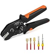 Sanuke Wire Crimping Tool, Ratcheting Wire Crimper for Open Barrel Terminal Connectors, Electrica...