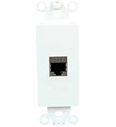 BOPLAT 1 Port Cat7 Ethernet Decora Insert Wall Plate - Cat 7 RJ45 Keystone Jack Decora Style Inse...