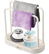 Kitchen Sponge Holder Dishcloth Hanger, Kitchen Sink Rack Tray Organizer Stand for Sponge, Dish C...