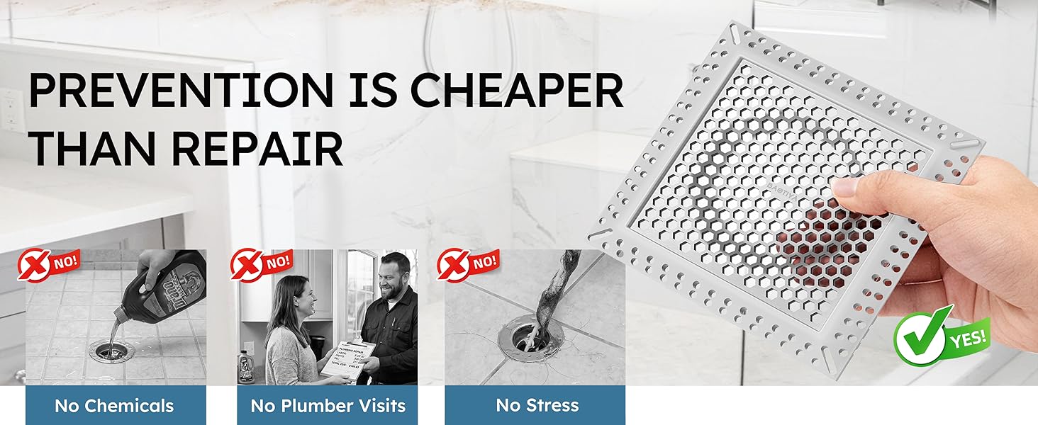 flat shower drain hair catcher