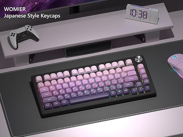 MOA Keycaps, PBT Keycaps, Japanese Keycaps 75 Percent, Gradient Purple Keycaps