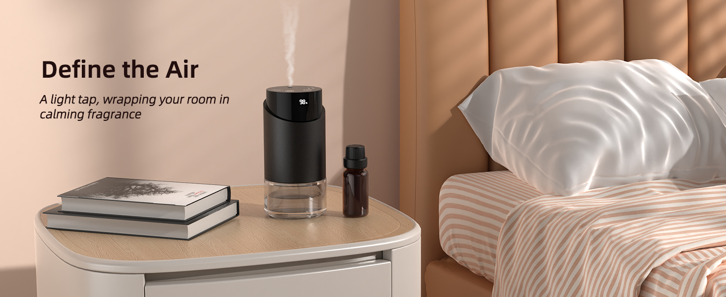 Series of modern white household appliances or air treatment devices shown in different room settings