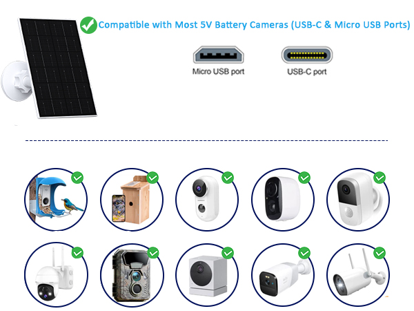 Compatible with Most 5V Battery Cameras