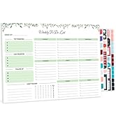 Weekly To Do List Notepad, 8.5''x11'' Weekly Desk Planner with 52 Tear Off Sheets Undated Weekly ...