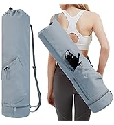 sportsnew Yoga Mat Bag with Water Bottle Pocket and Bottom Wet Pocket, Exercise Yoga Mat Carrier ...