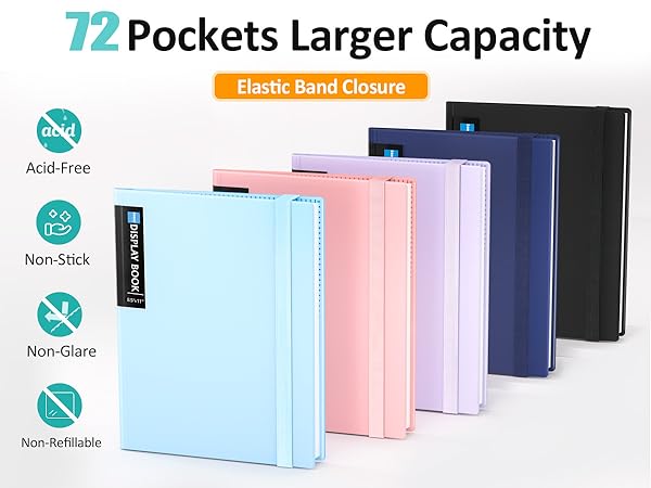 72 Pocket Binder with Plastic Sleeves