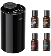 Waterless Essential Oil Diffuser with 4 x 10mL Hotel Scent Fragrance Oils, Rechargeable Car Diffu...