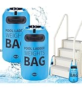 Heavy Duty Pool Ladder Weights - 50lbs Sand Fillable Universal Sand Bags Step Anchors, 500D PVC W...