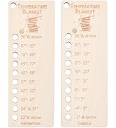 BENECREAT 2Pcs Wood Temperature Blanket Reusable Color Chart, Wool Shade Organiser Card, Blanket ...