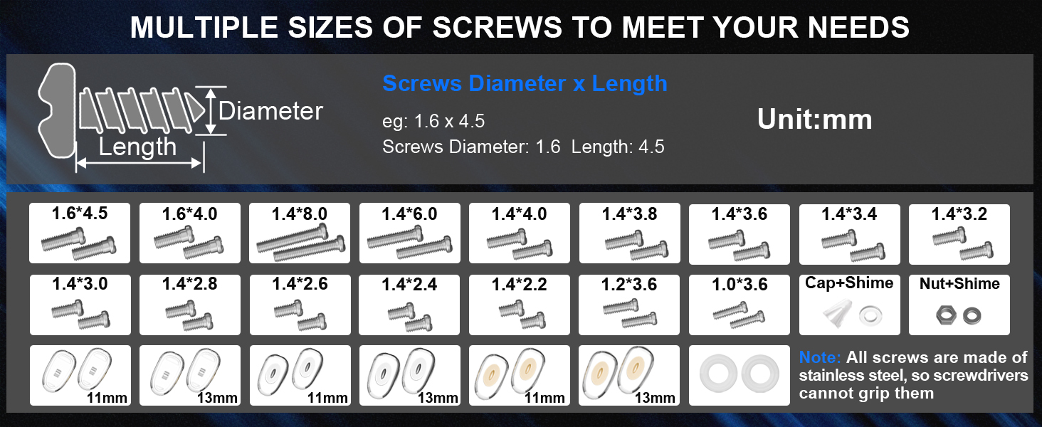 eyeglass screws