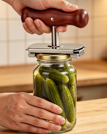 Wood-Handle Stainless Steel Jar Opener
