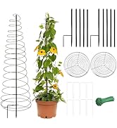 2 Pack Spiral Metal Garden Trellis for Climbing Plants Outdoor, 12"-59" H Adjustable Plant Grow C...