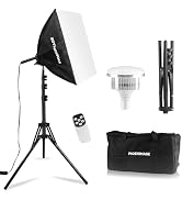 PIOENIMAGE Softbox Photography Lighting Kit, Soft Box Lighting Set with 17x17in Softbox, Folding ...