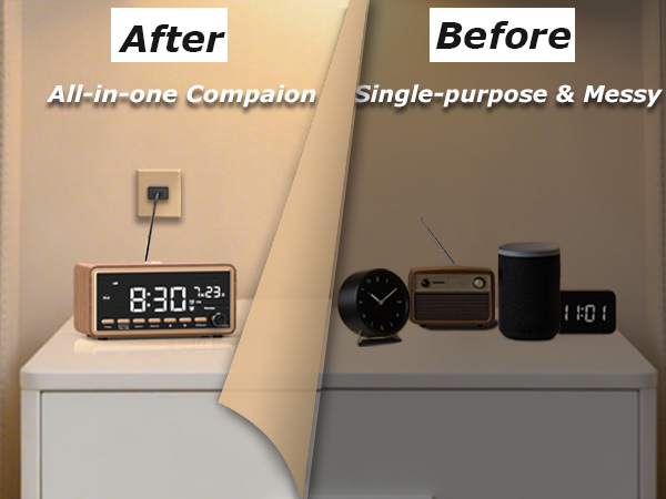5 in 1 Alarm Clocks for Bedrooms