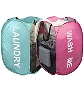 Larpur Pop Up Laundry Baskets, 2 Pack Mesh Laundry Hampers Collapsible Clothes Hampers for Home, ...