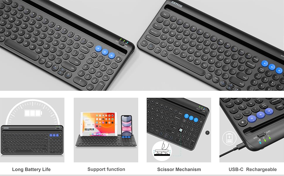 Bluetooth Keyboard with Cradle 3