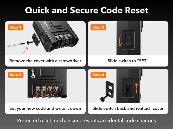 Quick and secure code reset with protected mechanism to prevent accidental code changes