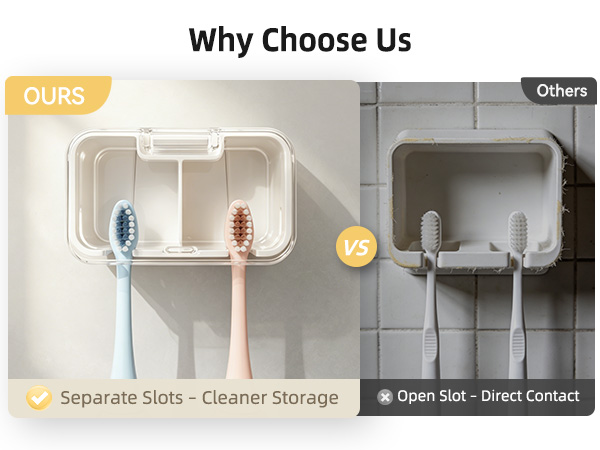 2 slot toothbrush holders wall mounted