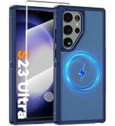 Magnetic Case for Samsung Galaxy S23 Ultra, [Compatible with Magsafe] [Glass Screen Protector] [D...