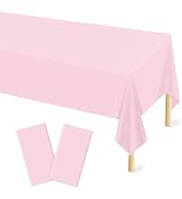 Mulbozy 2 Pcs Light Pink Plastic Tablecloth 