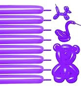 Dark Purple Long Balloons for Garland - Thickened Latex 260Q, 100 Pack for Balloon Animals