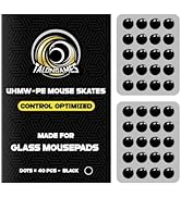 TALONGAMES Mouse Skates for Glass Mousepads | High-Density UHMW-PE | Universal Round Dots 6.5mm 4...