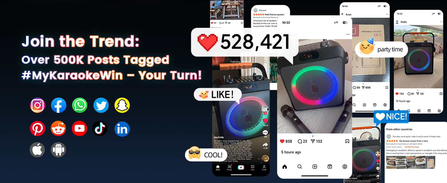 Popular on social media, join the karaoke trend now.