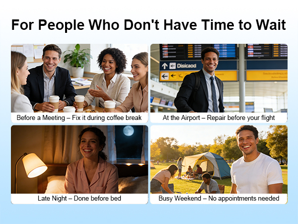 No Time to Wait? Fix It in Minutes. Coffee Break. Late Night. Airport. Weekend. Anytime.