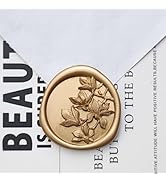 Pilloze 50Pcs Light Gold Olive Branch Wax Seal Stickers, Self-Adhesive Gold Wax Seal Stickers for...