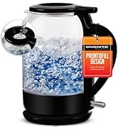 OVENTE Electric Glass Kettle 1.5 Liter 1500W Instant Hot Water Boiler Heater with ProntoFill Tech...