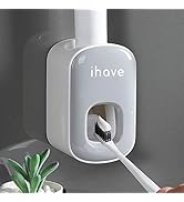 iHave Toothpaste Dispenser Wall Mount for Bathroom Automatic Toothpaste Squeezer (Grey)