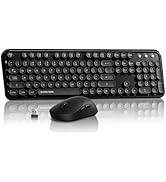 EWEADN V96 Wireless Keyboard and Mouse Combo, 2.4G Wireless Full-Sized Retro Typewriter Style Key...