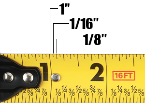 1/8 Inch Fractional Marks