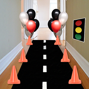 racetrack table runner, race car party supplies, disney cars party supplies, lightning mcqueen