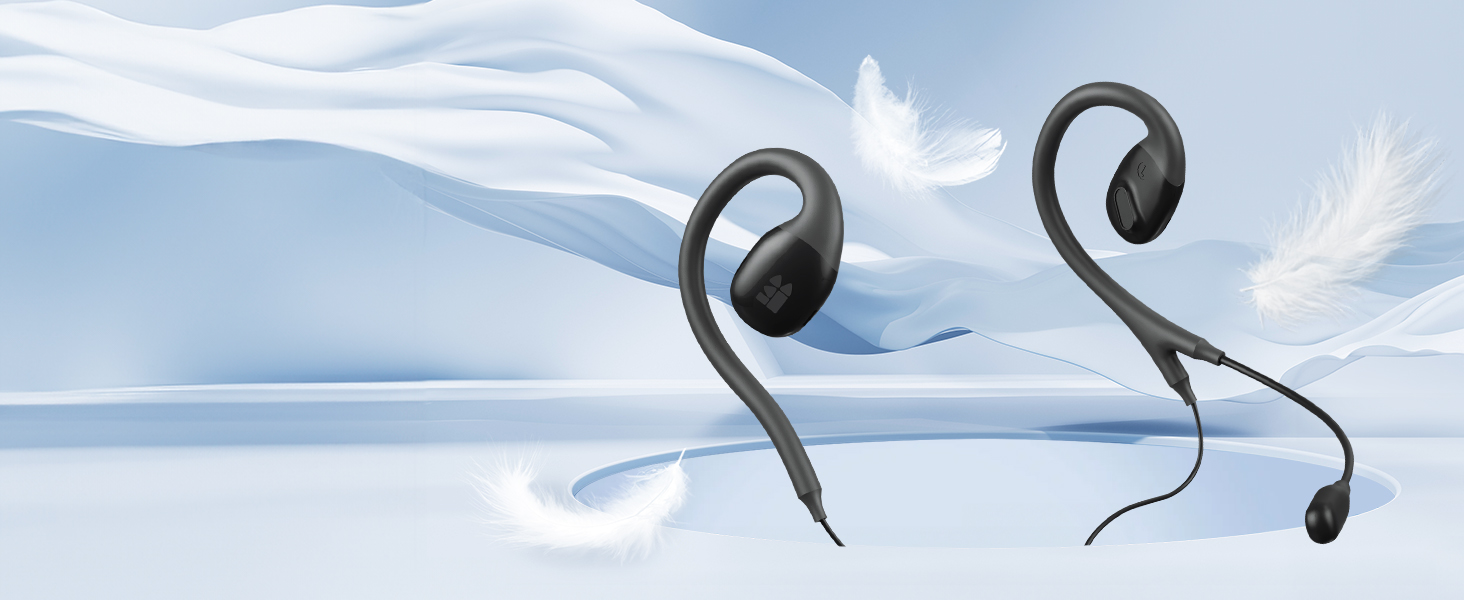 light open-ear earbuds ear buds with mic microphone