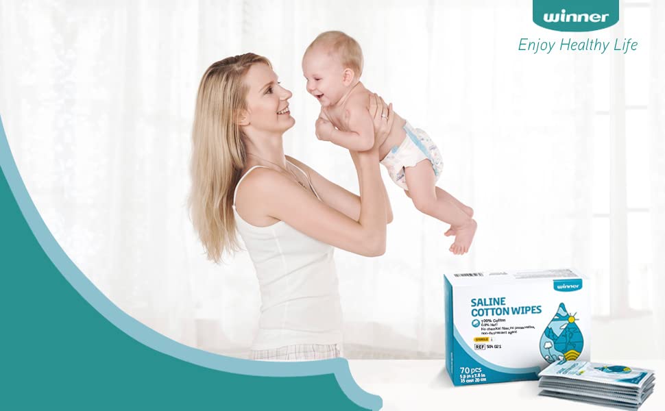 saline wipe wet