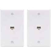 VCE Ethernet Wall Plate 1 Port (UL Listed), Cat6 Female to Female Wall Jack RJ45 Keystone Inline ...