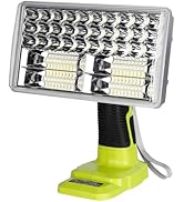 Choerinton 3300LM LED Work Light Compatible with Ryobi 18V Battery, 30W Cordless Jobsite Light wi...
